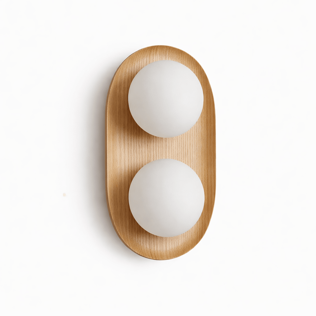 Duo Orb Trä Vägglampa