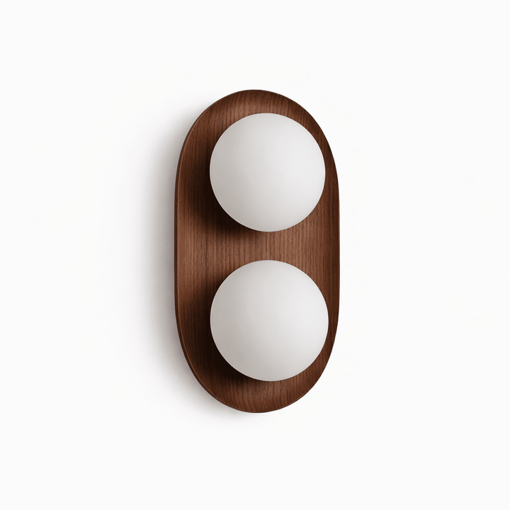 Duo Orb Trä Vägglampa