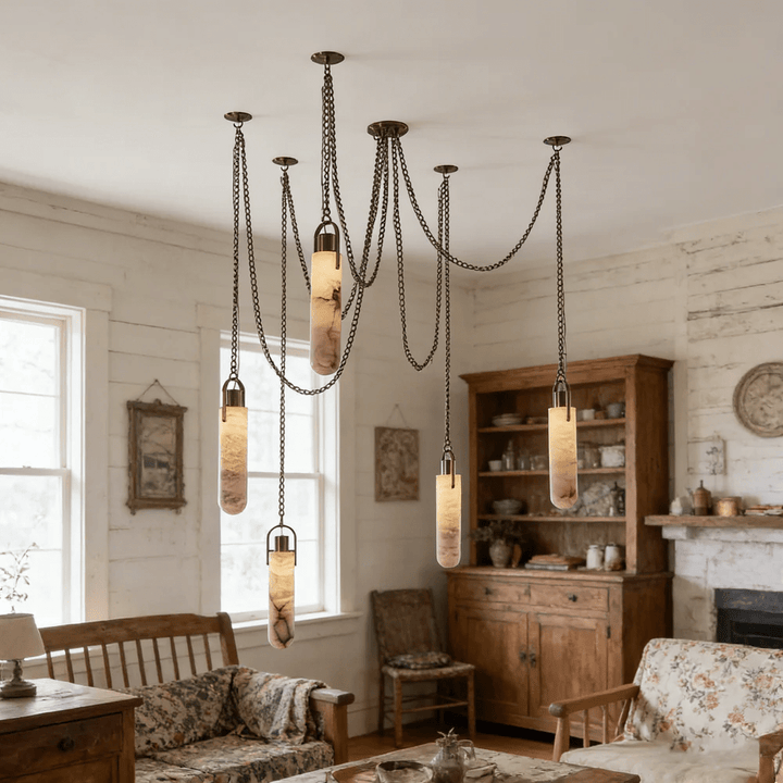 Cylindrisk Kluster Alabaster Kandelaber