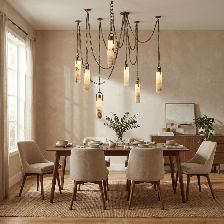 Cylindrisk Kluster Alabaster Kandelaber