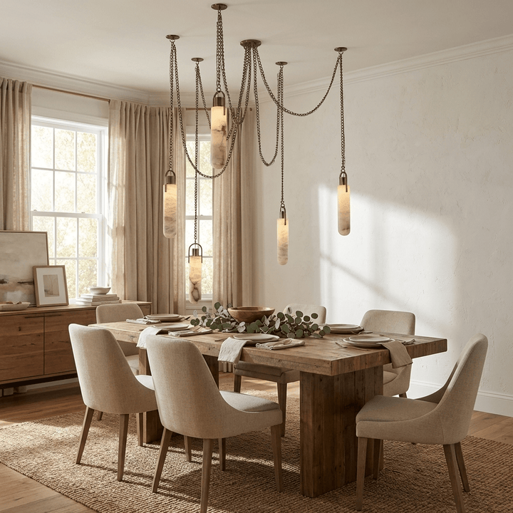 Cylindrisk Kluster Alabaster Kandelaber