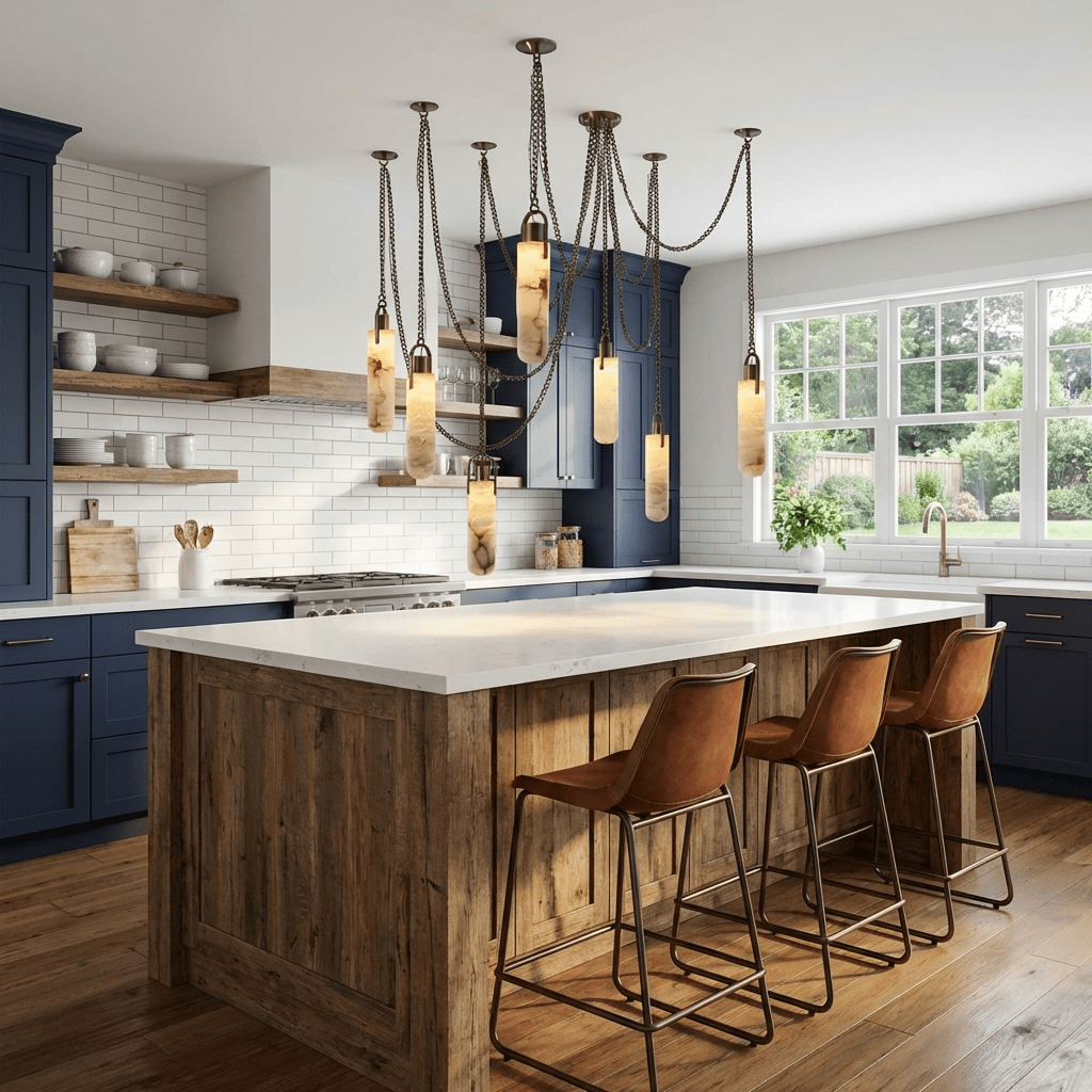 Cylindrisk Kluster Alabaster Kandelaber