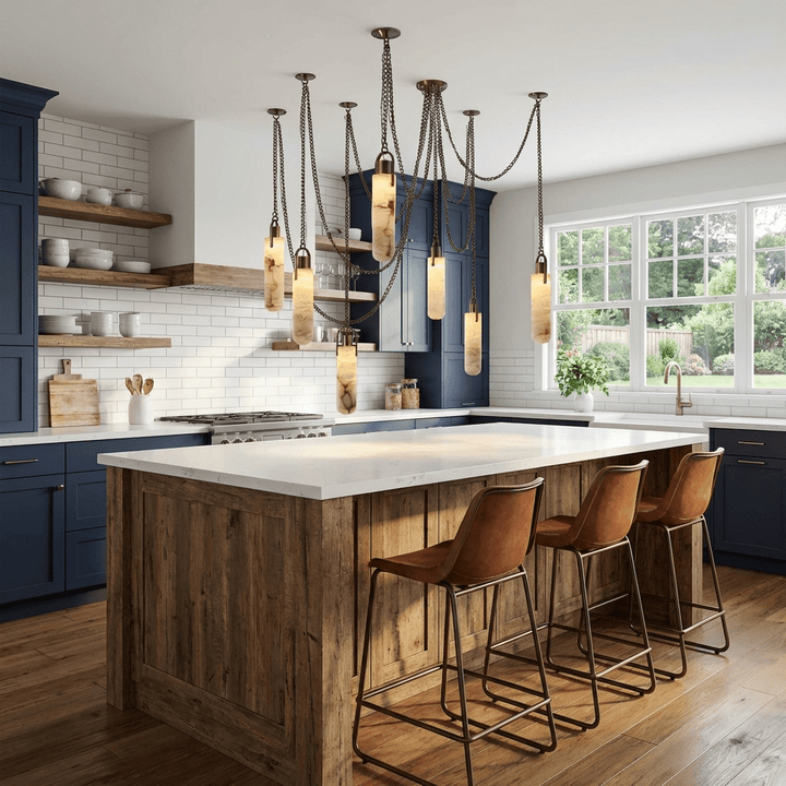Cylindrisk Kluster Alabaster Kandelaber