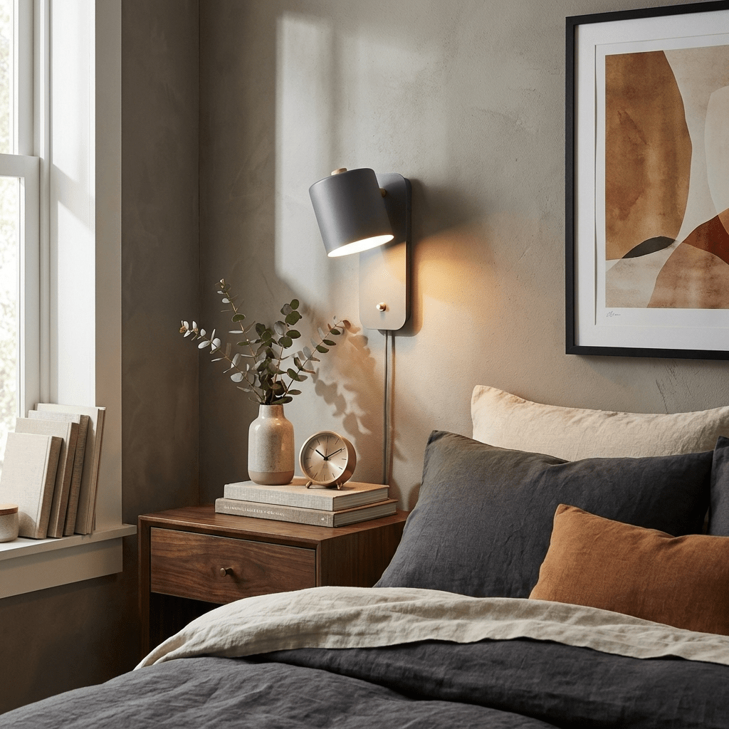 Rotbar Cylinder Vägglampa med Stickkontakt