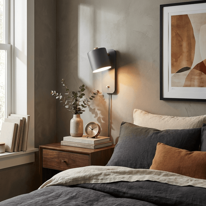 Rotbar Cylinder Vägglampa med Stickkontakt