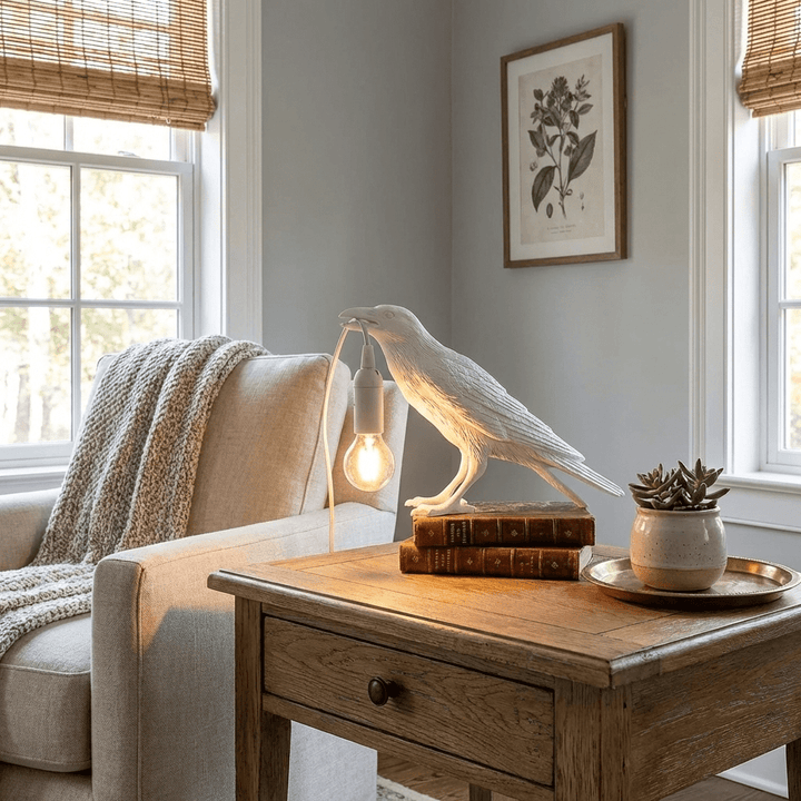 Raven Resin Table Lamp