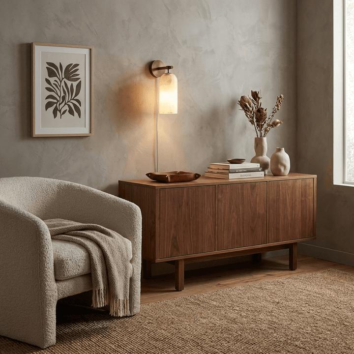 Pillar Alabaster Vägglampa med Plug-in