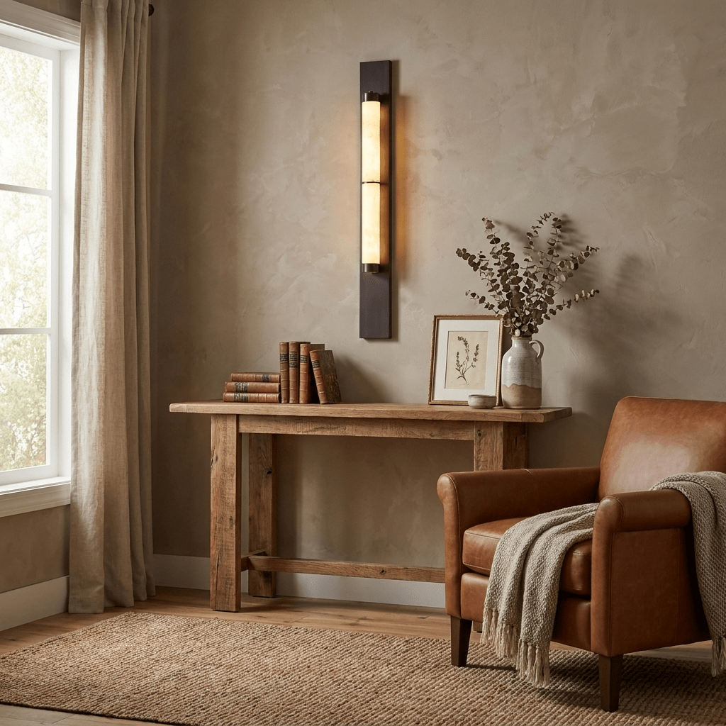 Kolumnär Alabaster Vägglampa