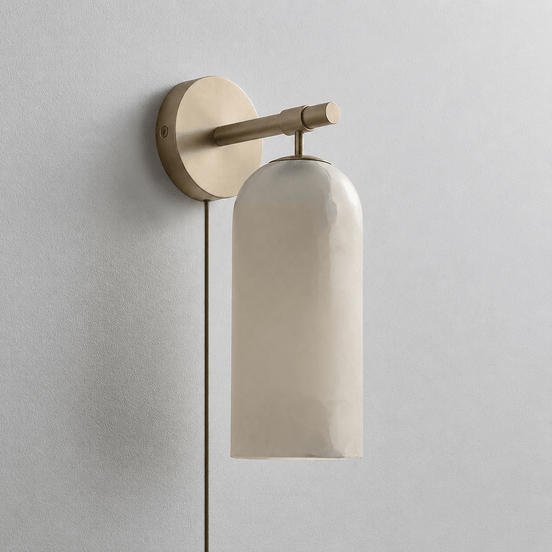 Pillar Alabaster Vägglampa med Plug-in