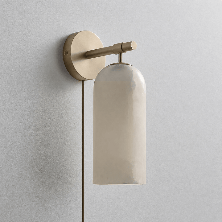 Pillar Alabaster Vägglampa med Plug-in