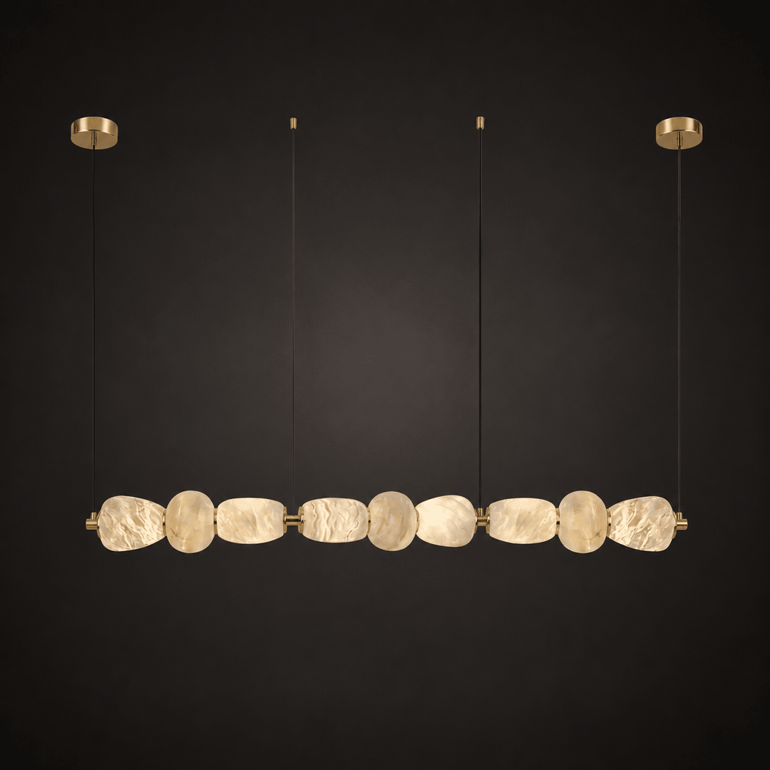 Alabaster Pebble Linear Chandelier