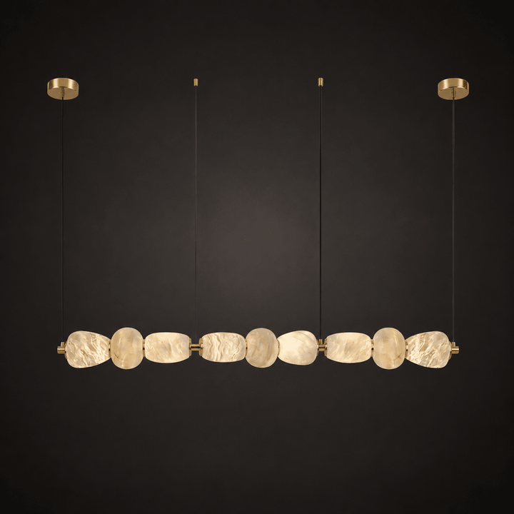 Alabaster Pebble Linear Chandelier