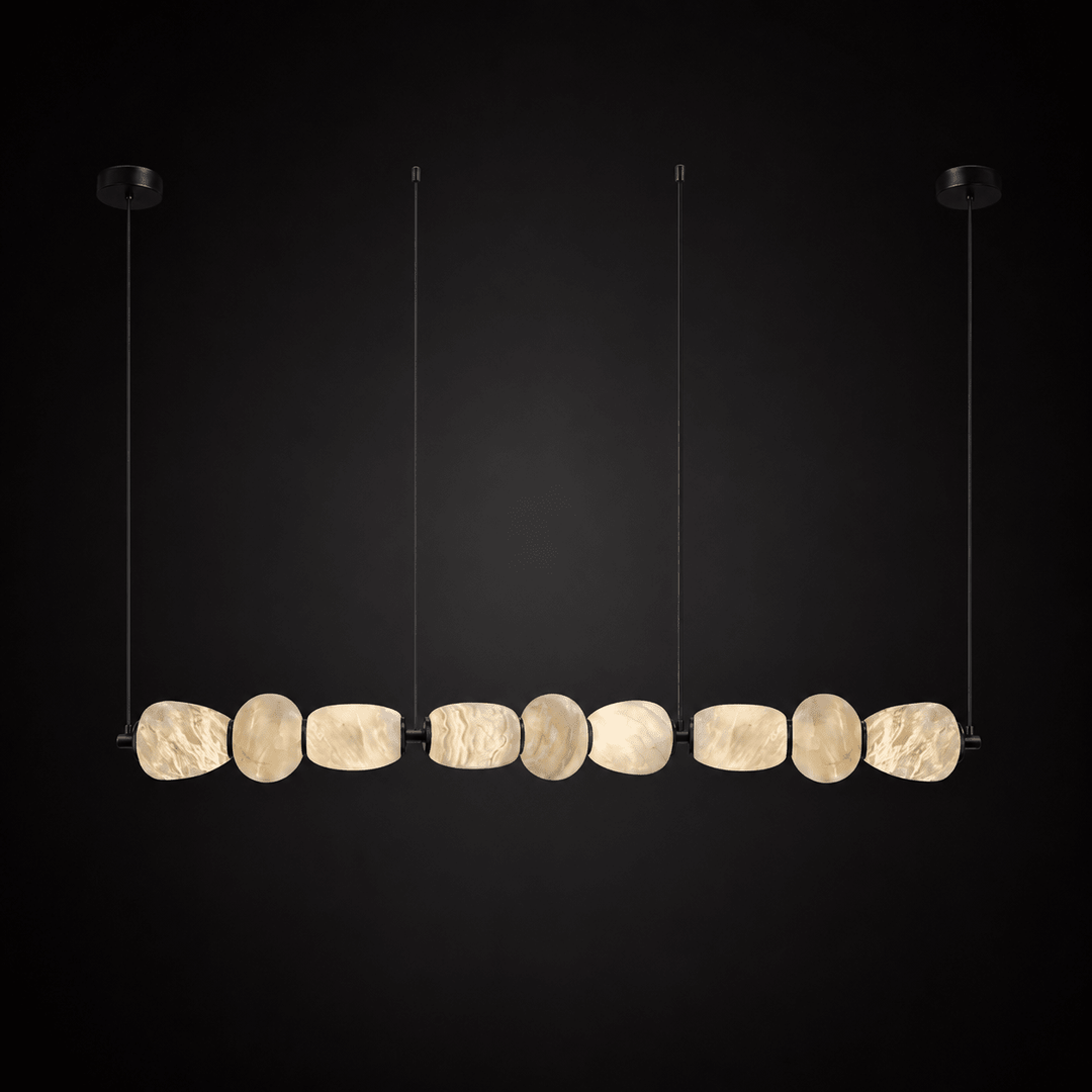 Alabaster Pebble Linear Chandelier