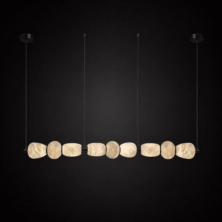 Alabaster Pebble Linear Chandelier