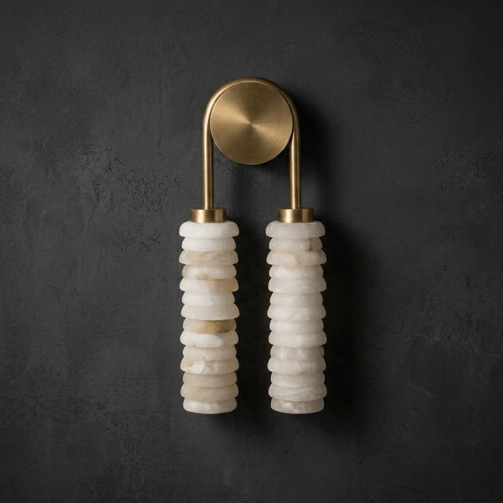 Calla Ribbed Alabaster Vägglampa