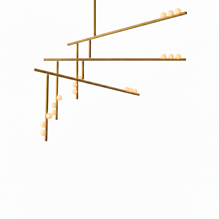 Brass Glass Drop Chandelier