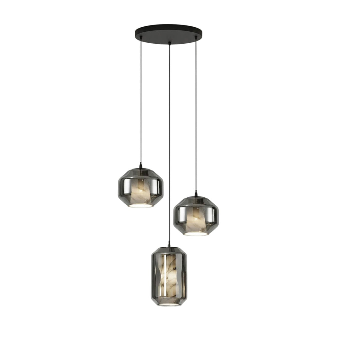 Alabaster Glas Cylinder Pendellampa