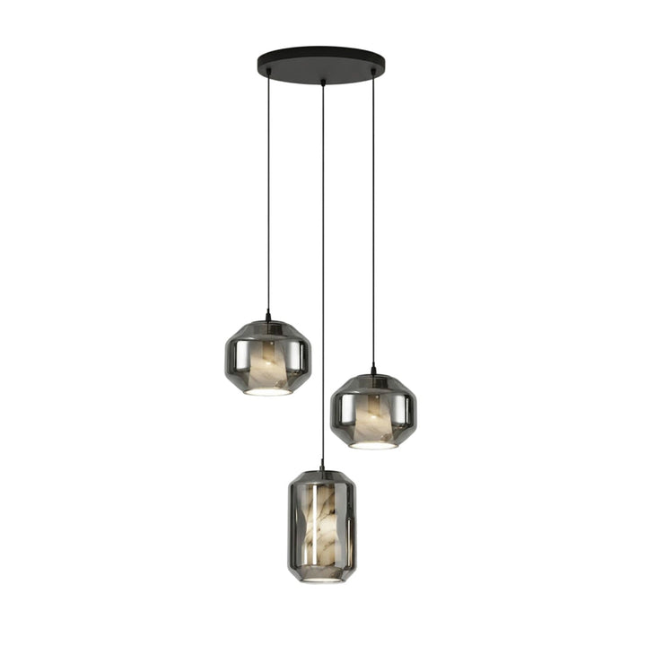 Alabaster Glas Cylinder Pendellampa