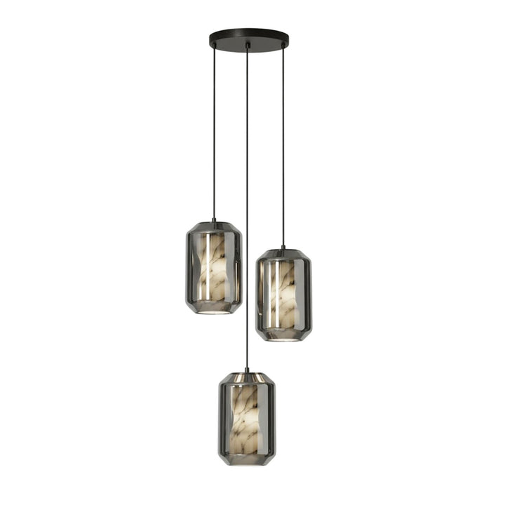 Alabaster Glas Cylinder Pendellampa