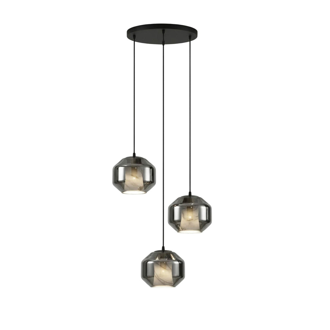 Alabaster Glas Cylinder Pendellampa