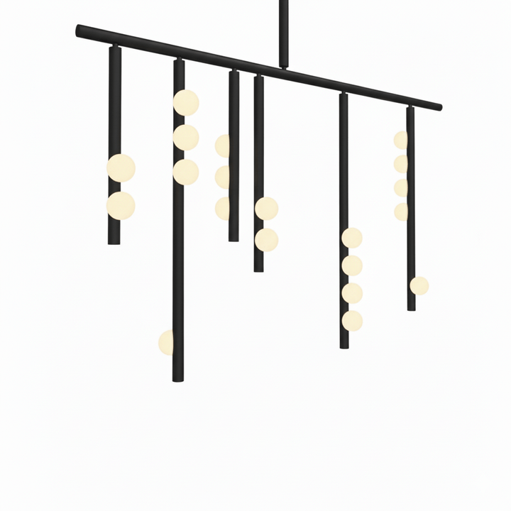 Brass Glass Drop Chandelier