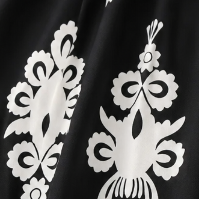 Osyrel – Midi klänning dam w deseń damask z urringning w v-ringning