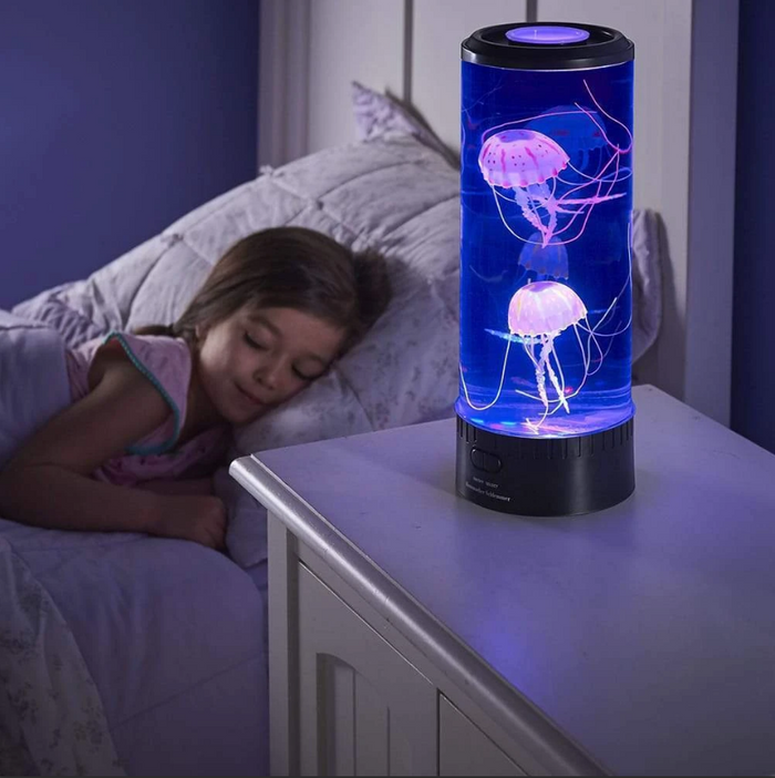 Vackerljus Maneteakvarium som LED-lampa med svävande maneter