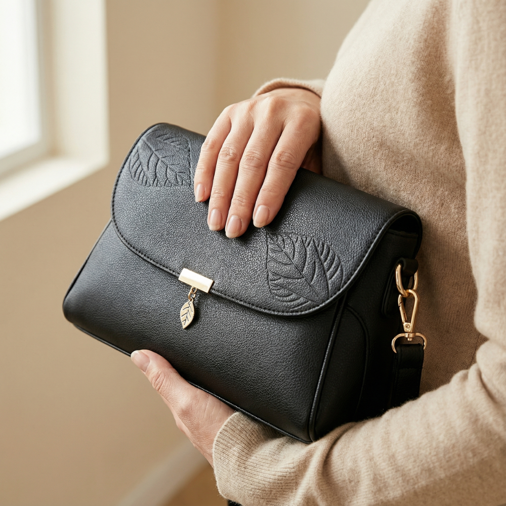 Leafara - Elegant Handväska Över axeln z Detalj Liścia