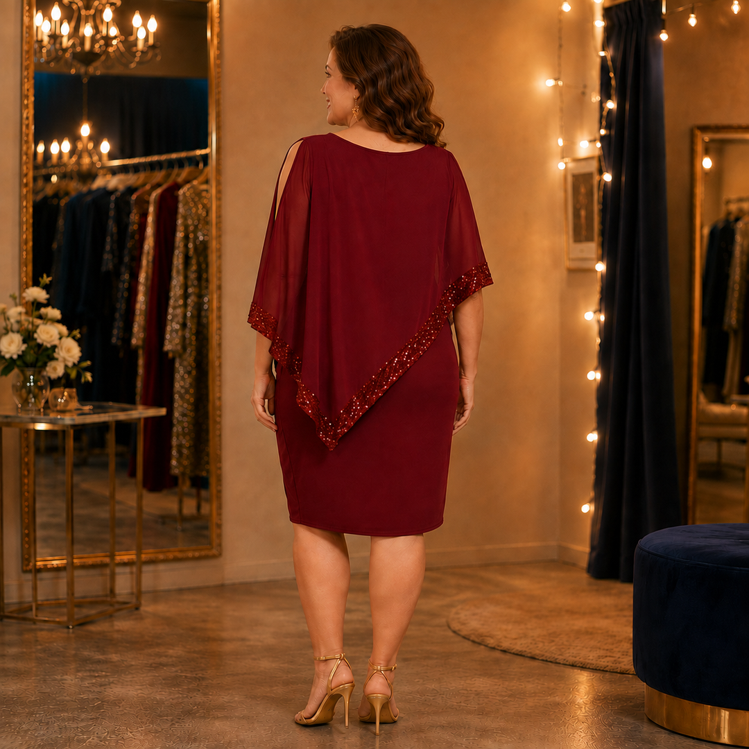 Wearbella – Midi Klänning z Ozdobnymi Cekiny på Jedno Axel