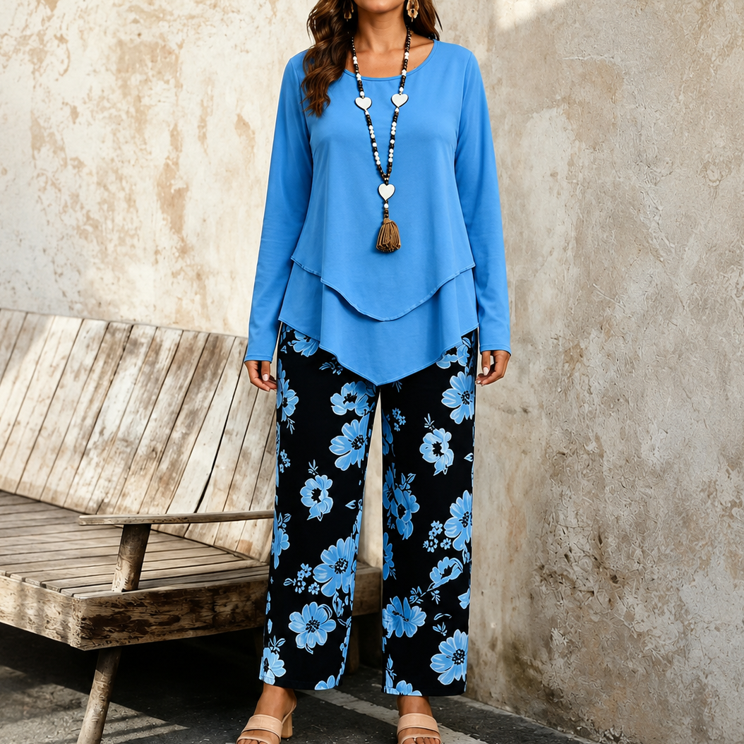 Wearbella – Dwuwarstwowy Lös Top i Blommig Set z Vida ben