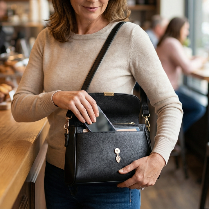 Leafara - Elegant Handväska Över axeln z Detalj Liścia