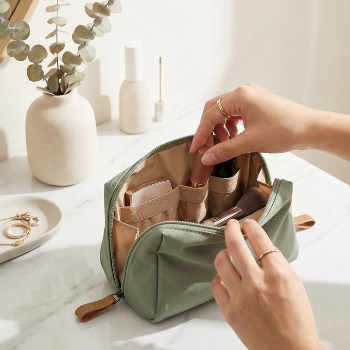 Miora - Dubbel necessär med dragkedja för resan