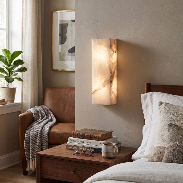 Rektangulär Alabaster Vägglampa