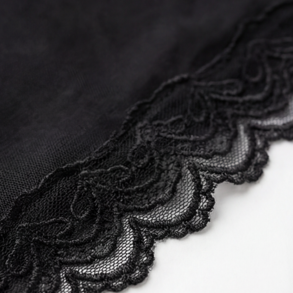 Velaire - Kobieca transparent klänning slip z broderi koronkowym
