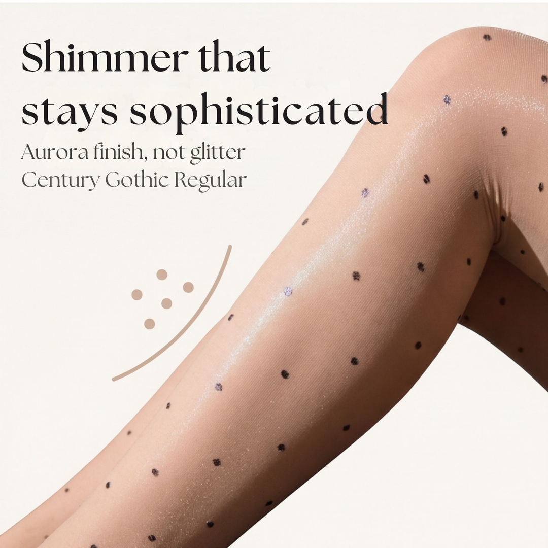 Aurelia - Tights dam z kokardką i połyskiem w kropki