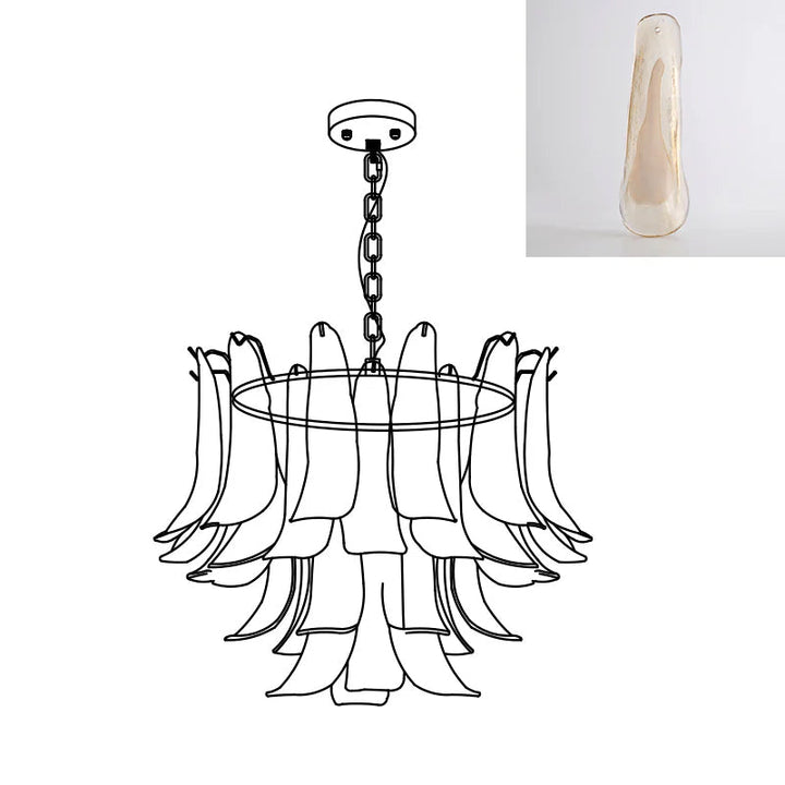 Murano Glass Leaf Chandelier