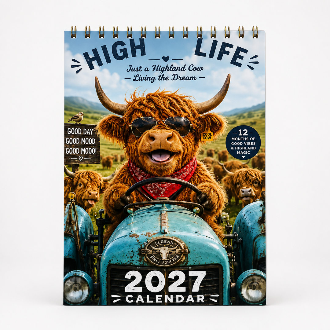 Mootsy – Kalendarz Vägg z Highland Cow på 2027 rok