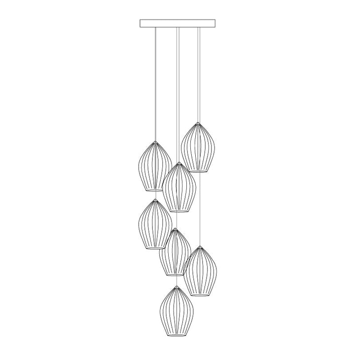Keramisk Ribbad Pendellampa