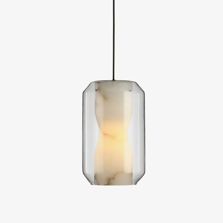 Alabaster Glas Cylinder Pendellampa