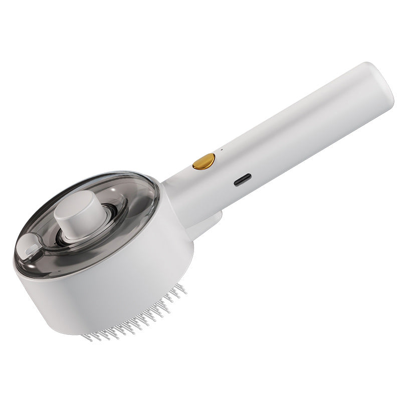 Vit pälsborste med vattenspray