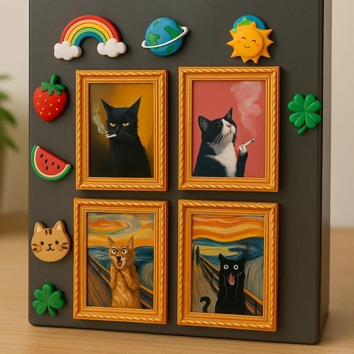 Meowments - Dekorativa Magneter Ramkowe z Katter