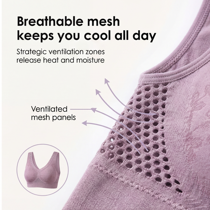 Aireya – Trådlös bh dam z bawełny z oddychającą siateczką