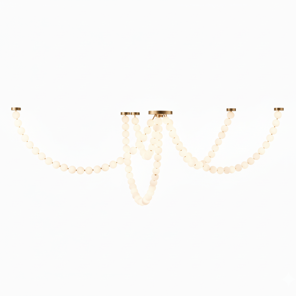 Pärlglas Halsband Bollar Kandelaber