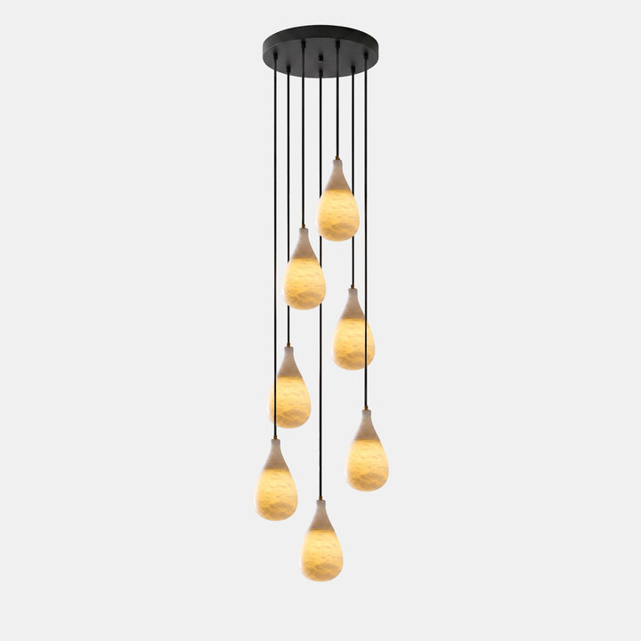 Alabaster Droppformad Pendellampa