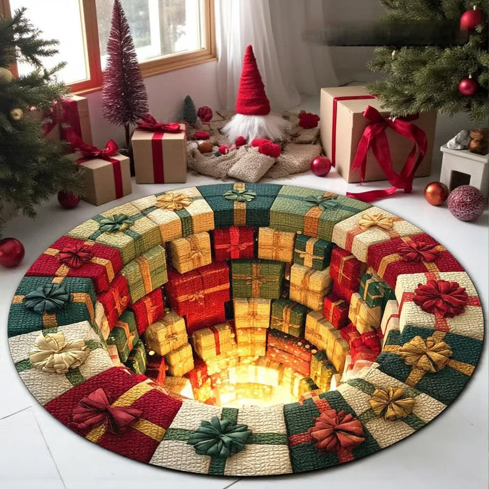 Wesoła Miraż – 3D Swirling Quilted Christmas Rug