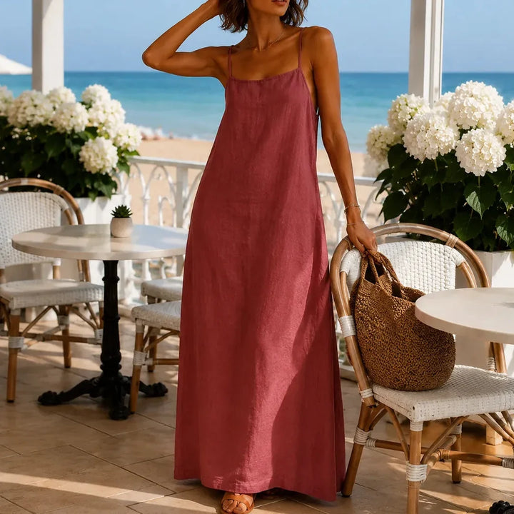 Marelle – Klänning Maxi w Stilu Lnianym