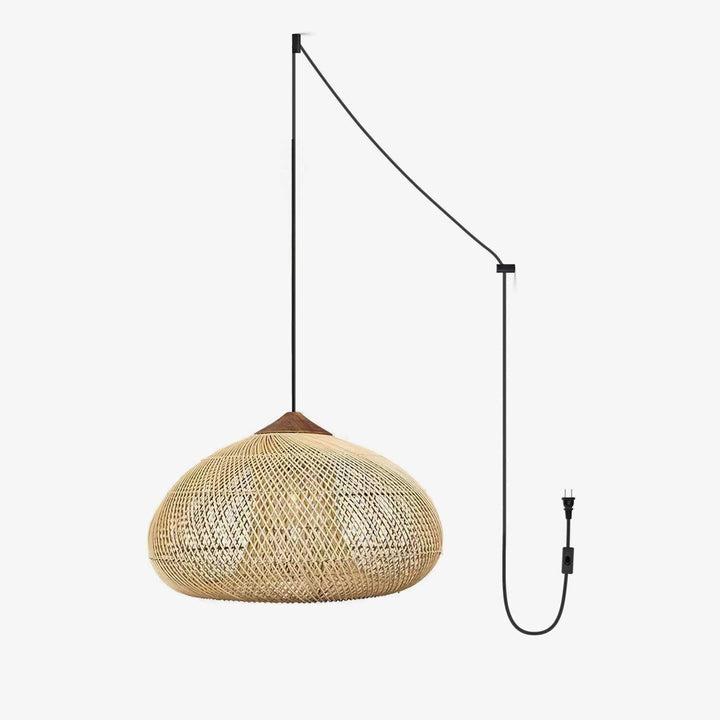 Flätad Rattan Swag Pendellampa