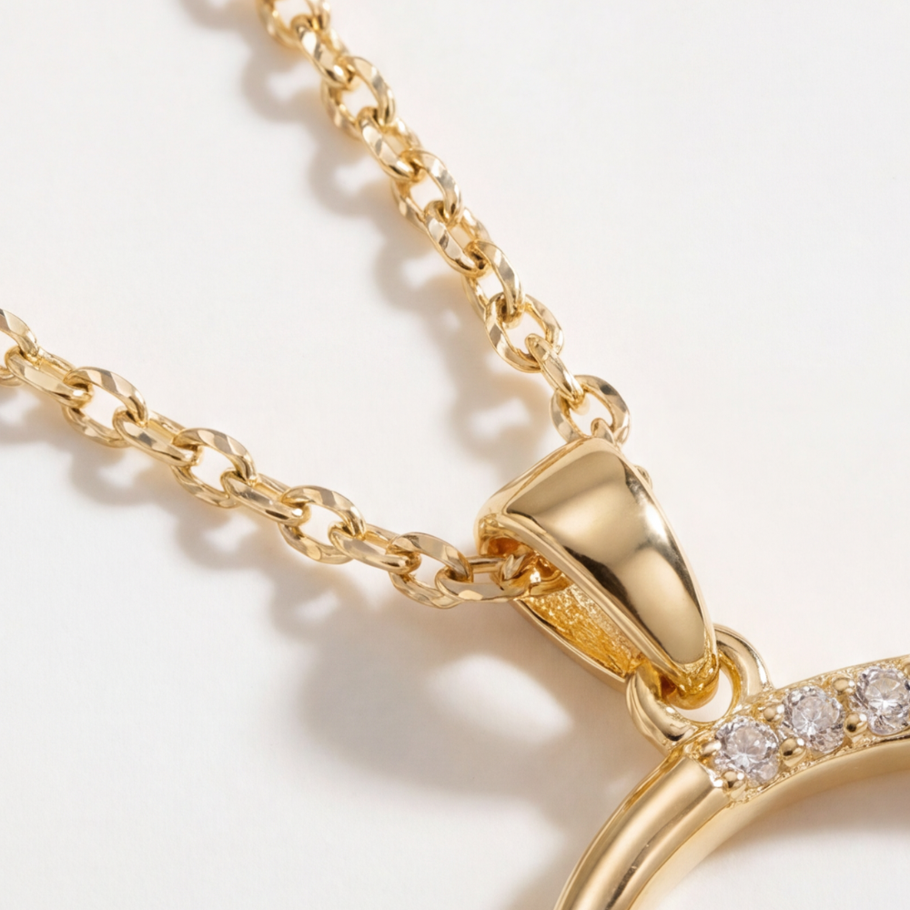 Lunara - Halsband z Kristall Hänge Måne