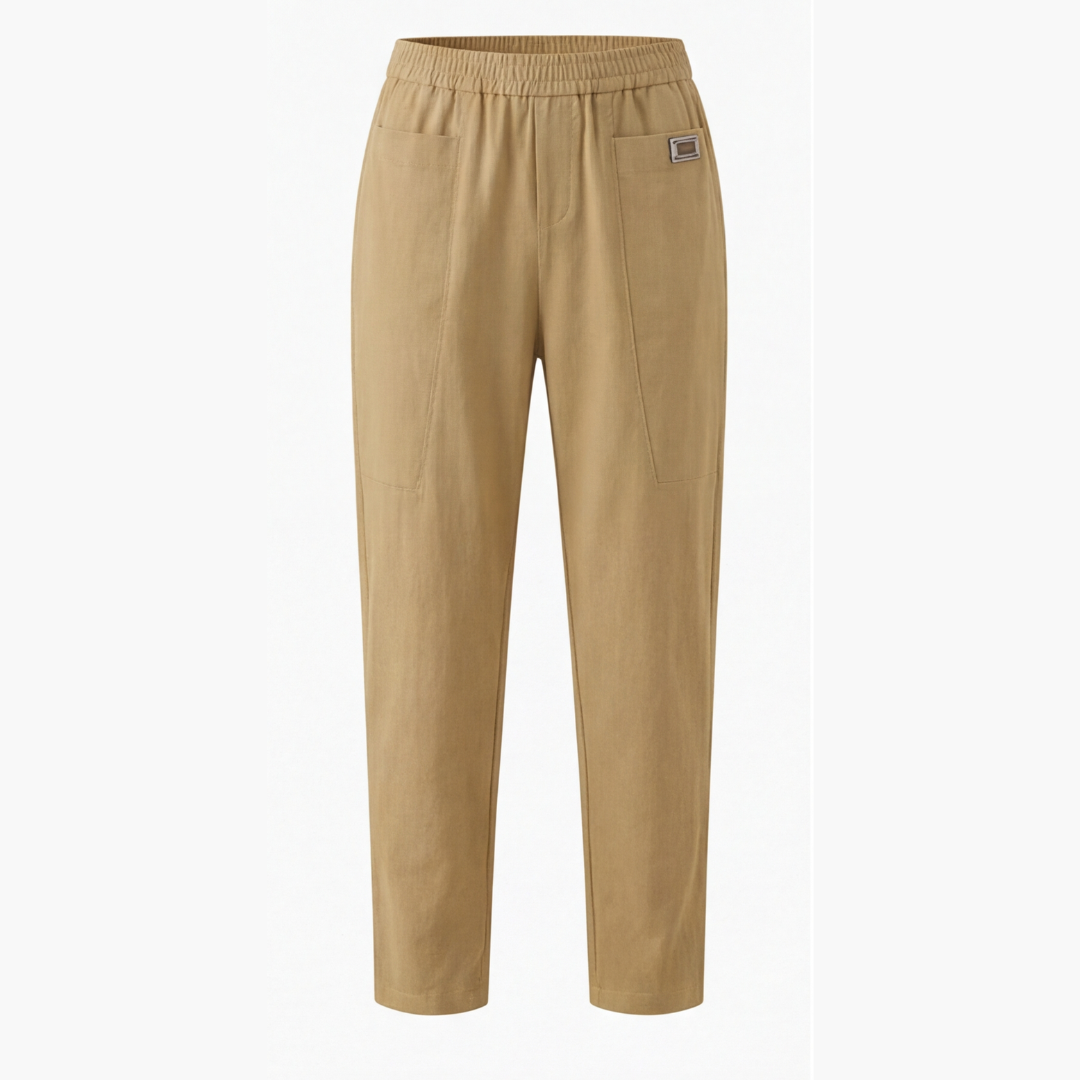 Linara – Byxor Tapered z Bawełny i Lnu