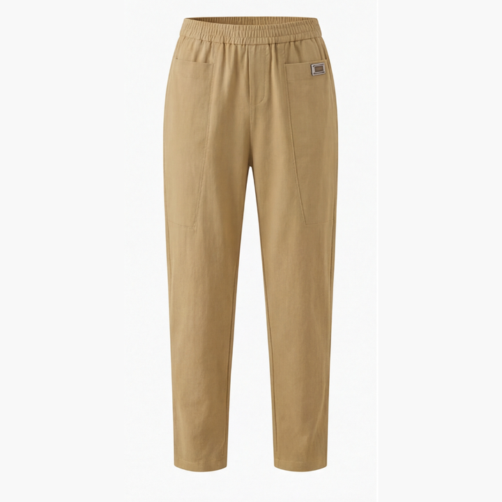 Linara – Byxor Tapered z Bawełny i Lnu